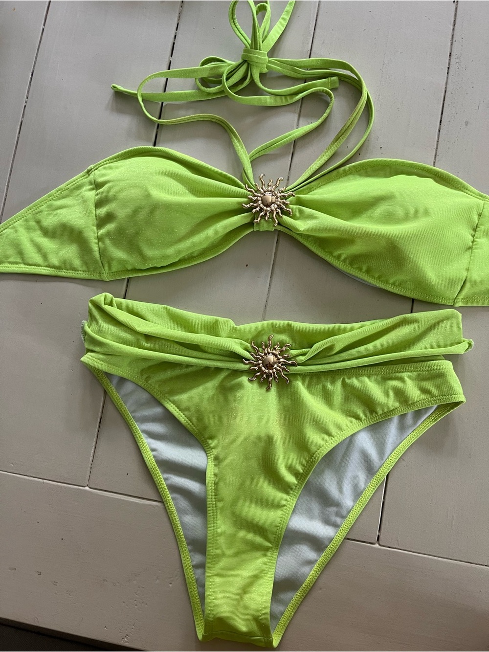 Neon Lime Sunburst Bikini Set